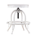 Industrial Adjustable Height Swiveling Stool White White Washed Mdf