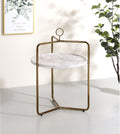 Miro Side Table White And Gold White Iron