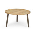 Round Table K D Natural Black Wood