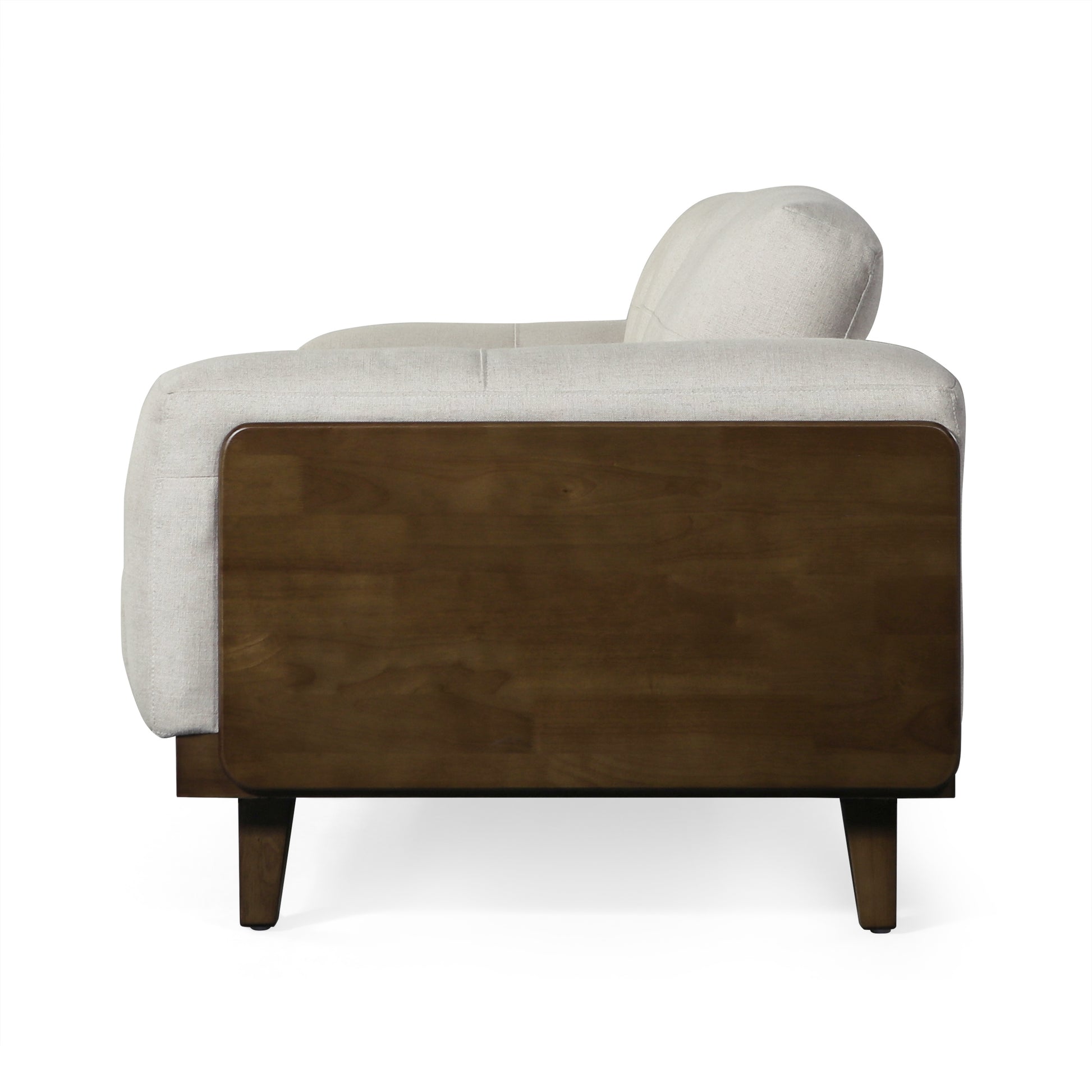 3 Seater Sofa Beige Wood 3 Seat