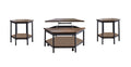 Ultimo 3 Piece Table Set Hexagon Lifttop & End Tables Brown Brown Iron