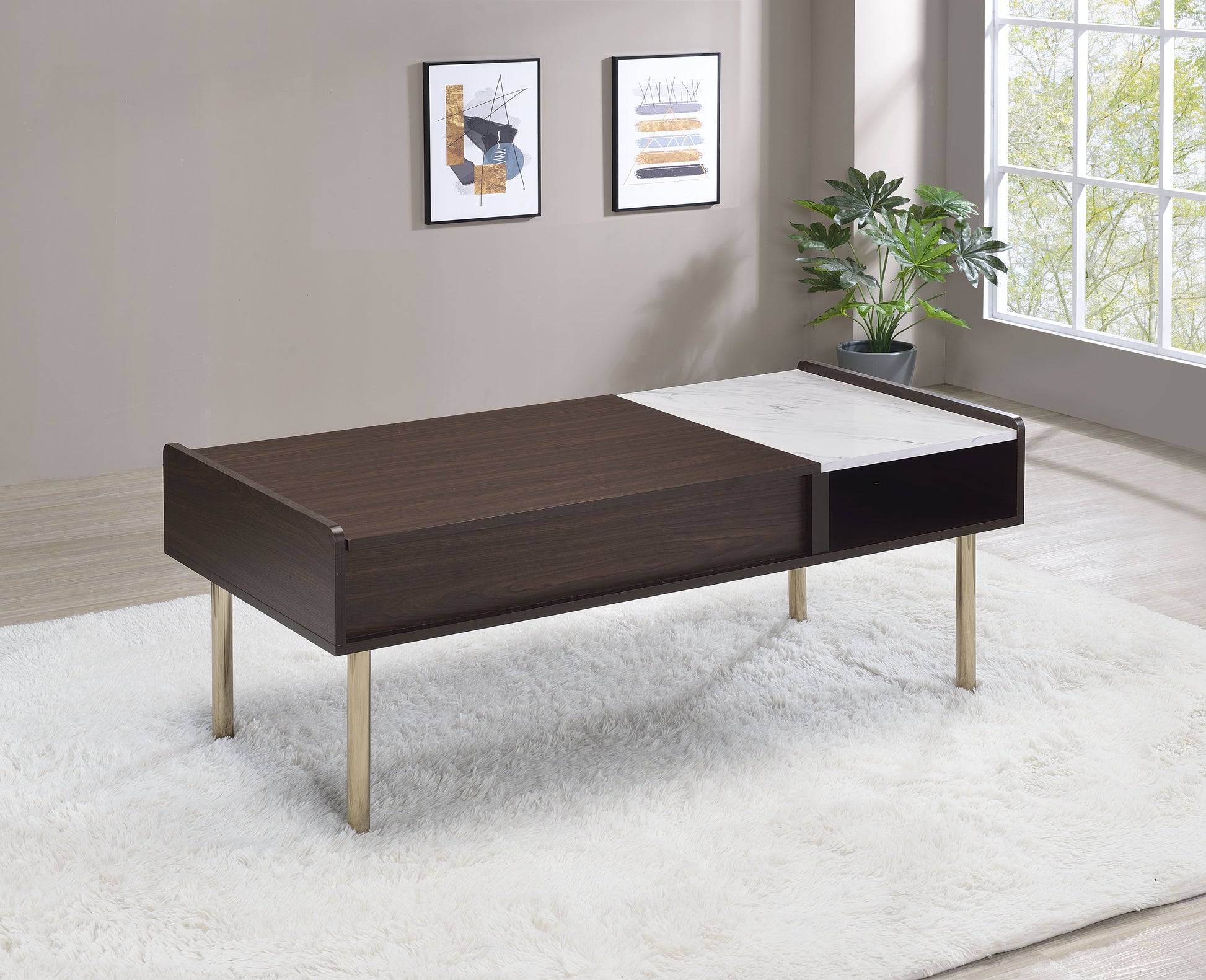 Carrie 3 Piece Table Set Brown Brown Wood