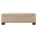 Chelsea Storage Ottoman W Studs Wheat Fabric