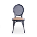 Dining Chair Mp2 Set Of 2 Matte Black Rattan