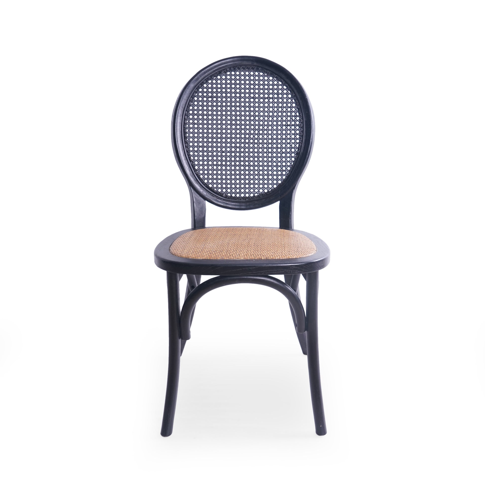 Dining Chair Mp2 Set Of 2 Matte Black Rattan