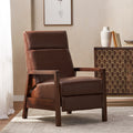 Faux Leather Upholstered Pushback Recliner Dark Brown Dark Brown Pu