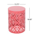 Outdoor Metal End Table Large Coral Iron