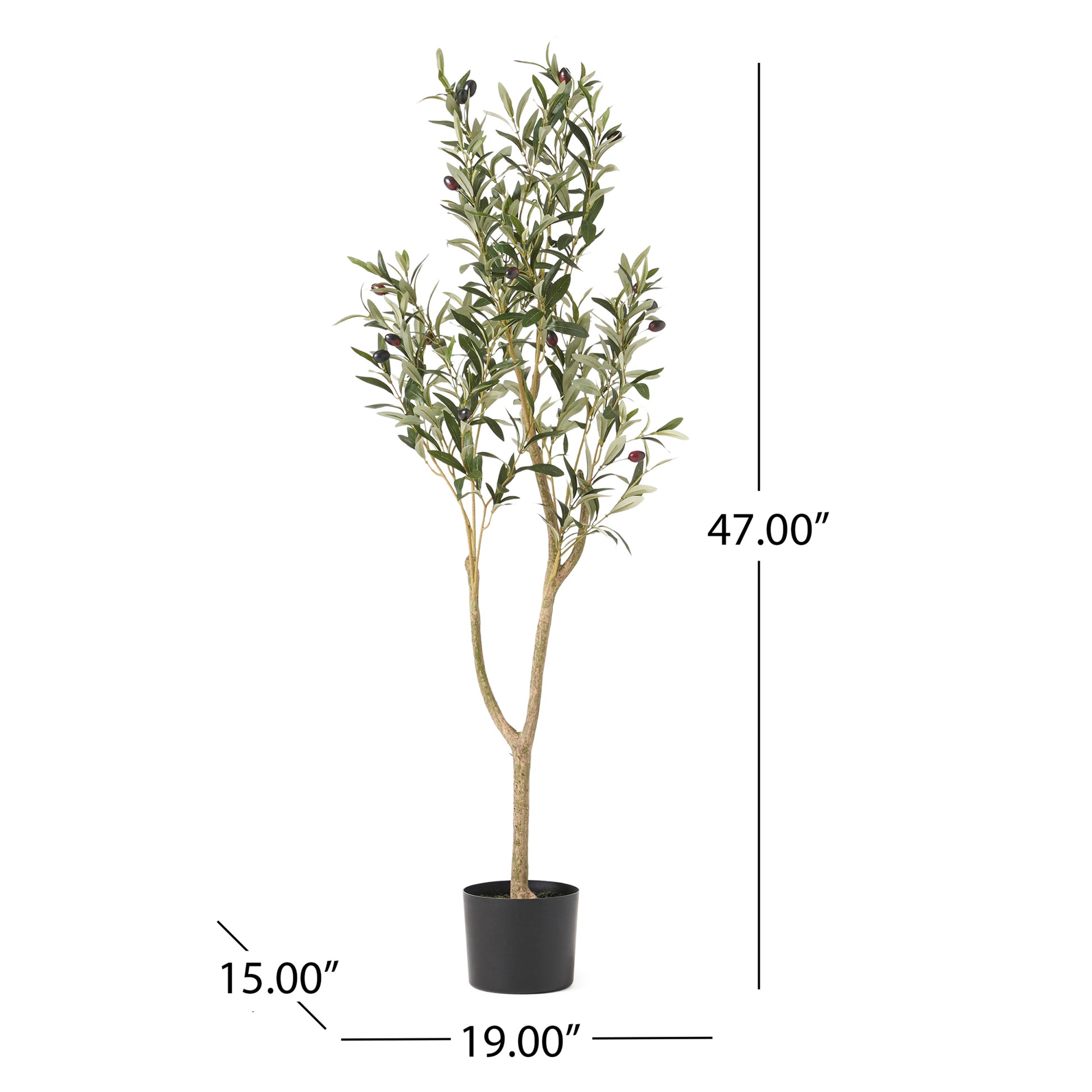 120Cm Artificial Olive Tree Green Iron Plastic