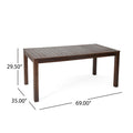 Manila 69'' Table - Dark Brown Garden & Outdoor