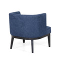 Accent Chair Navy Blue Wood Fabric