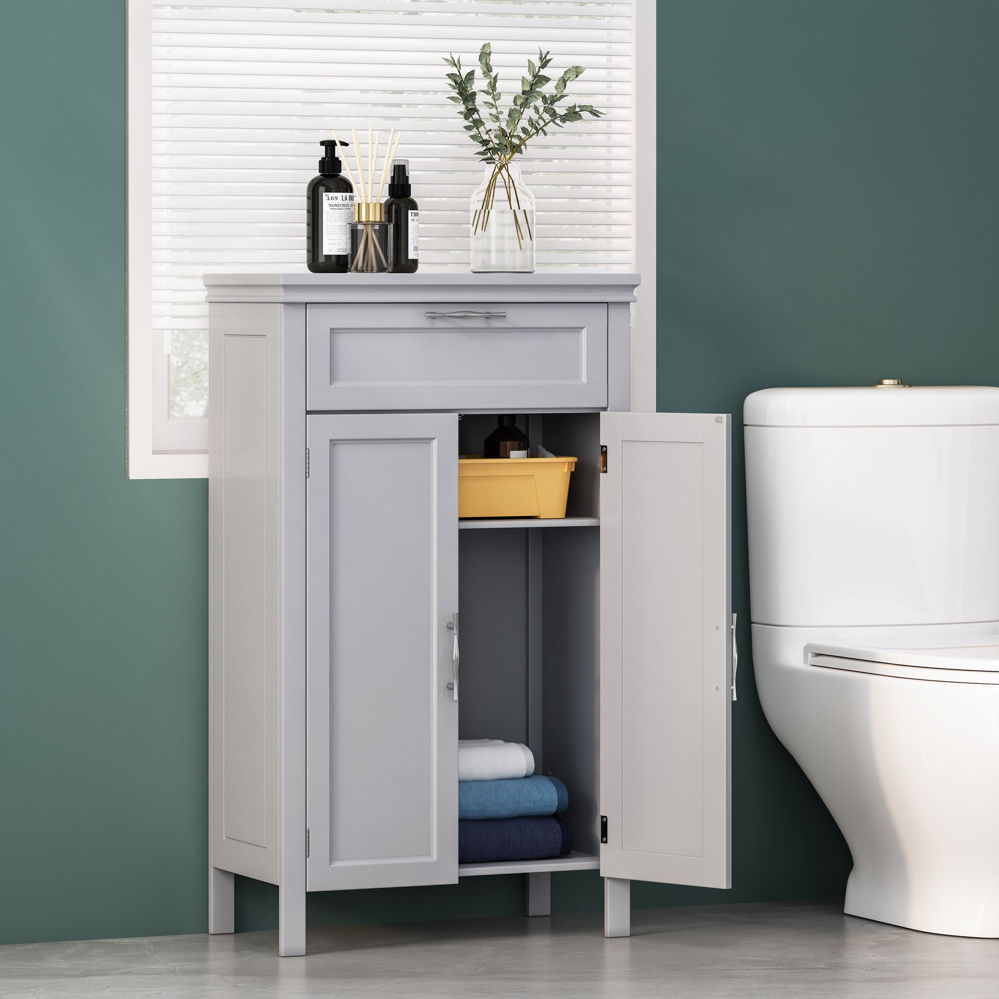 Floor Cabinet - Gray Mdf