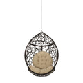 Los Alamitos Hanging Chair With 8Ft Chain Brown Pe Rattan Iron Waterproof Fabric