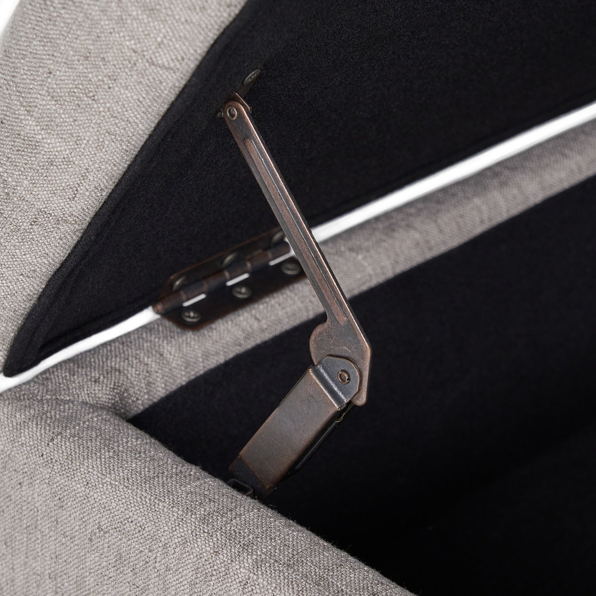 Hyatt Storage Ottoman Grey Fabric