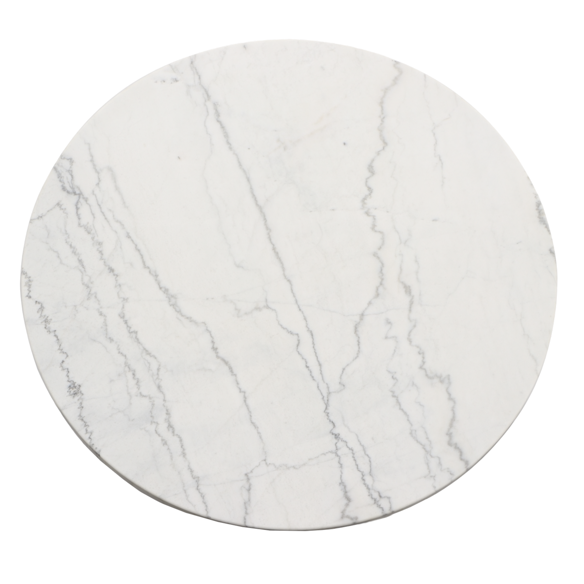 Xena White Marble Top Round Table Black Black Marble