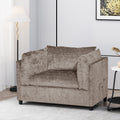 Club Chair Beige Brown Fabric