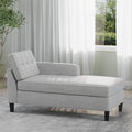 Right Chaise Lounge Light Grey Fabric 3 Seat