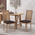 Dining Chair Brown Fabric