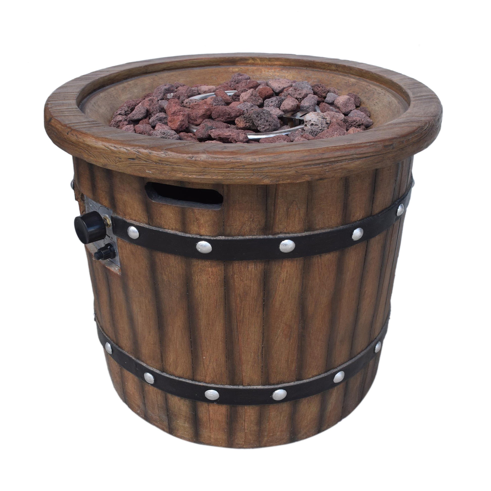 Round 25" Mgo Fire Pit 40 000 Btu Dark Brown Magnesium Oxide