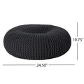 Knited Pouf Dark Grey Cotton