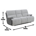 Cyprus 3 Piece Reclining Living Room Set Gray Gray Fabric