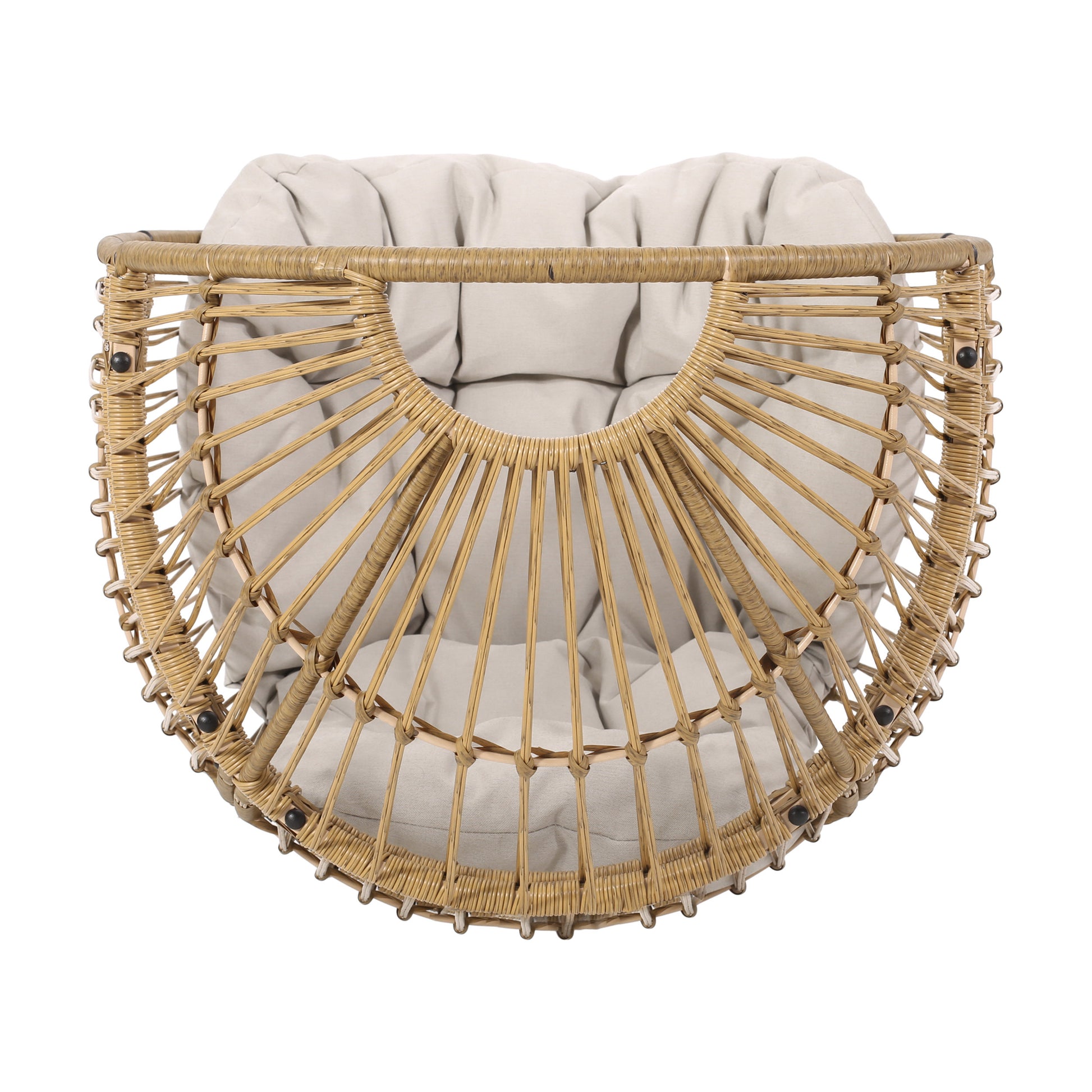 Reseda Swivel Patio Egg Chair Natural Fabric