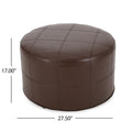Ottoman Dark Brown Faux Leather