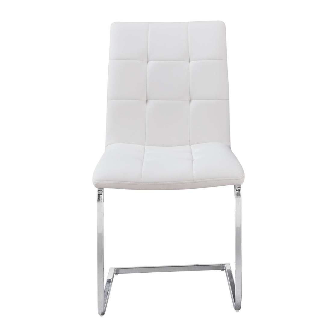 Escondido Side Chair Set Of 2 White Pu White Faux Leather