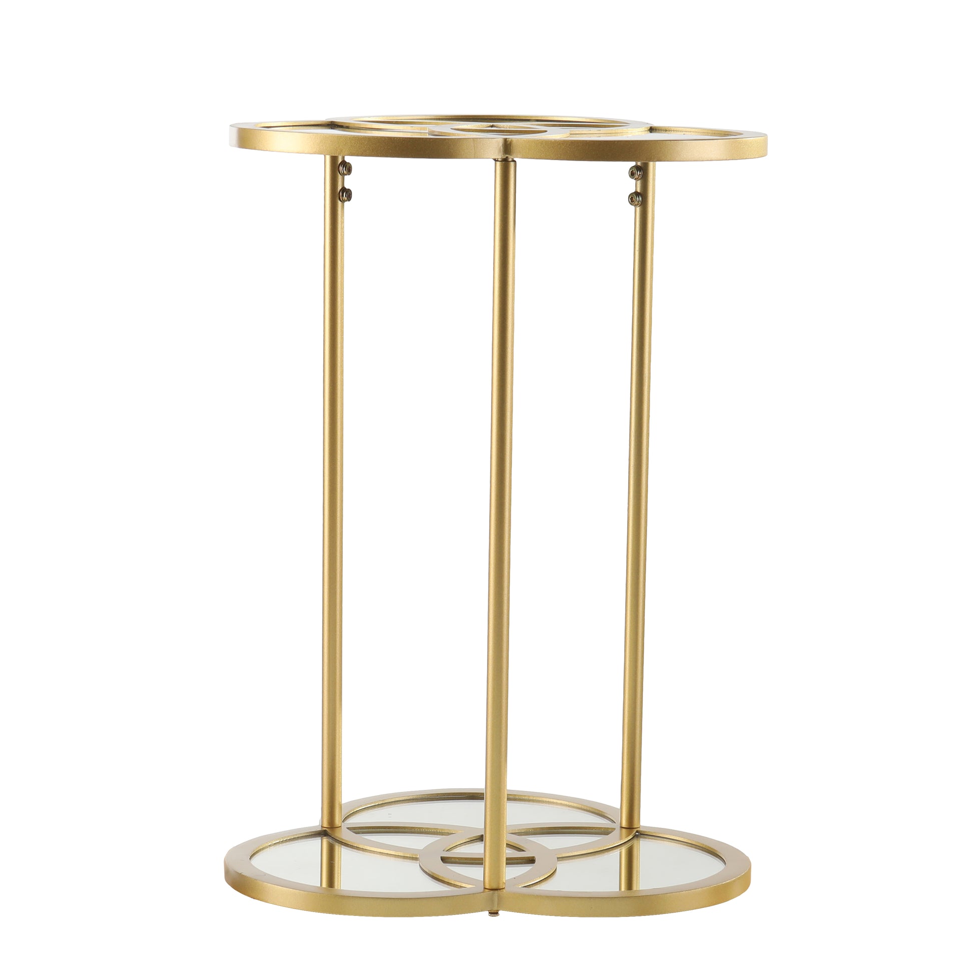Shirland Geometric Accent Table Gold Iron