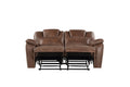 Katrine Pu Manual Reclining Loveseat Chestnut Brown Chestnut Fabric 2 Seat