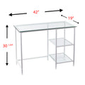 Layton Metal Glass Student Desk White White Iron