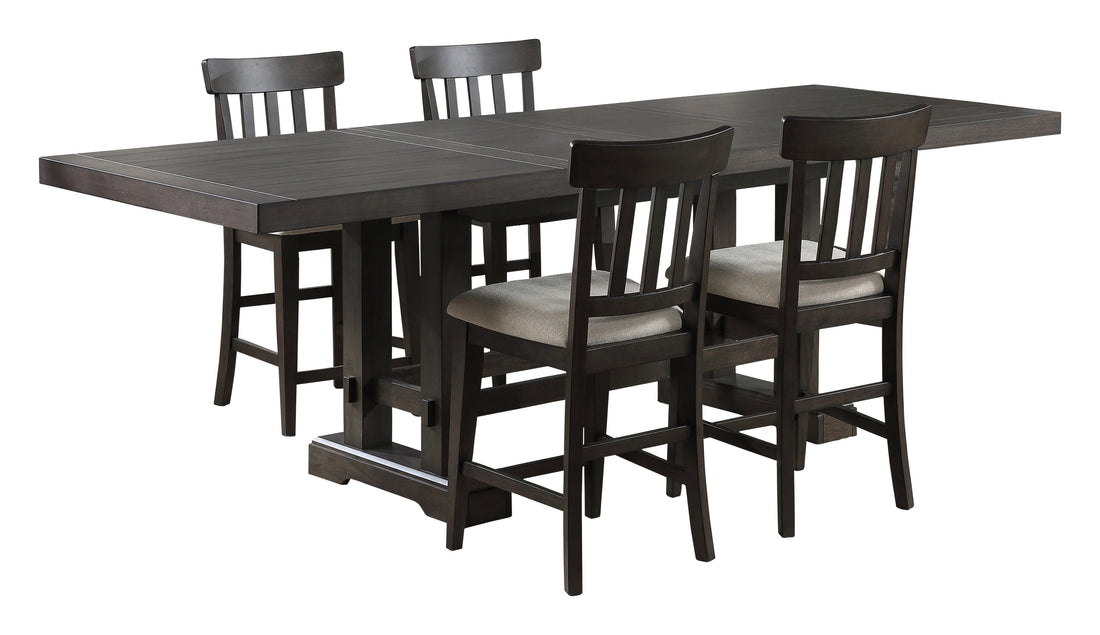 Napa 5 Piece Dining Set Dark Brown & White Dark Brown Wood