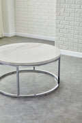 Echo White Marble Top Round White White Marble