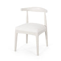 Dining Chair Set Of 2 White Fabric