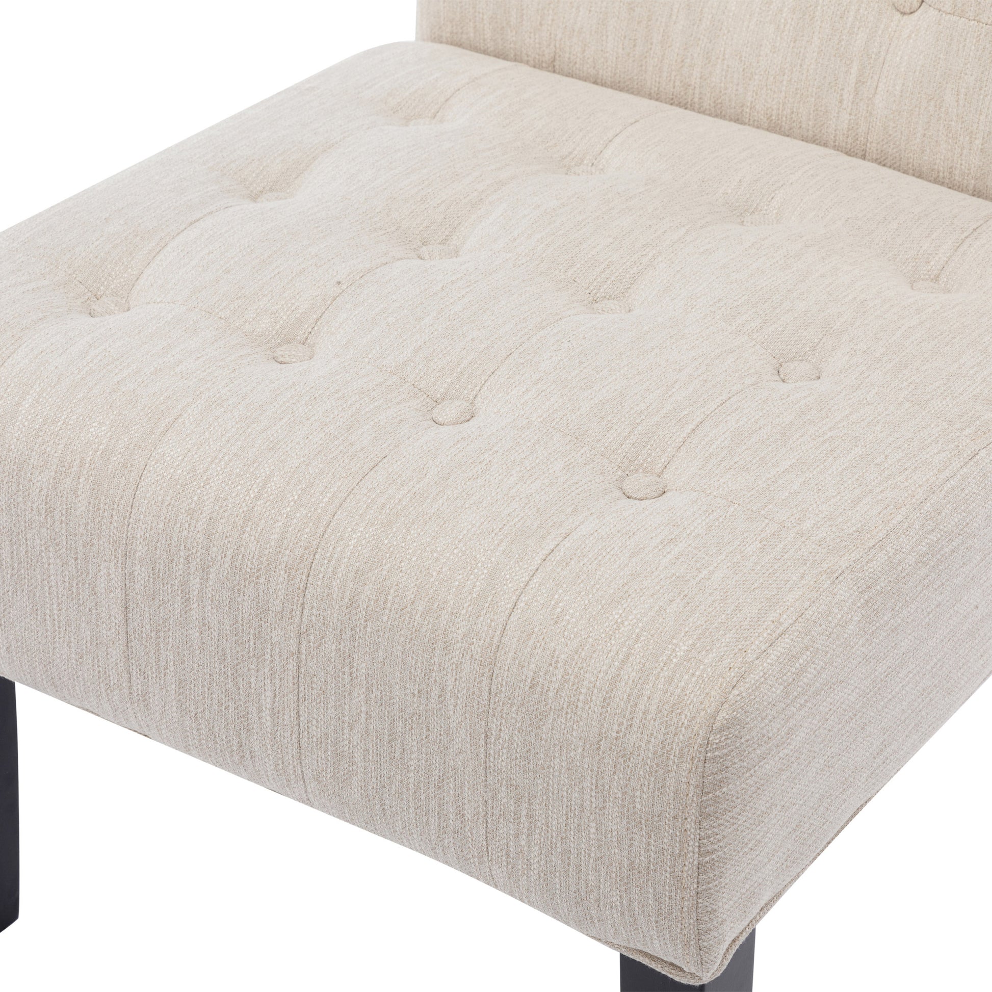 Accent Chair Beige Fabric