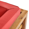 Oana Club Chair Red Wood Fabric