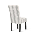 Dining Chair Grey Stripe Fabric