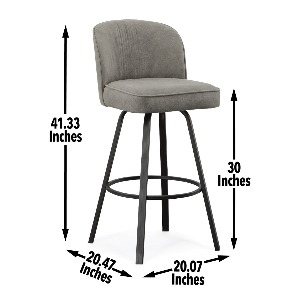 Anaheim Swivel Bar Chair Dark Gray - Dark Gray