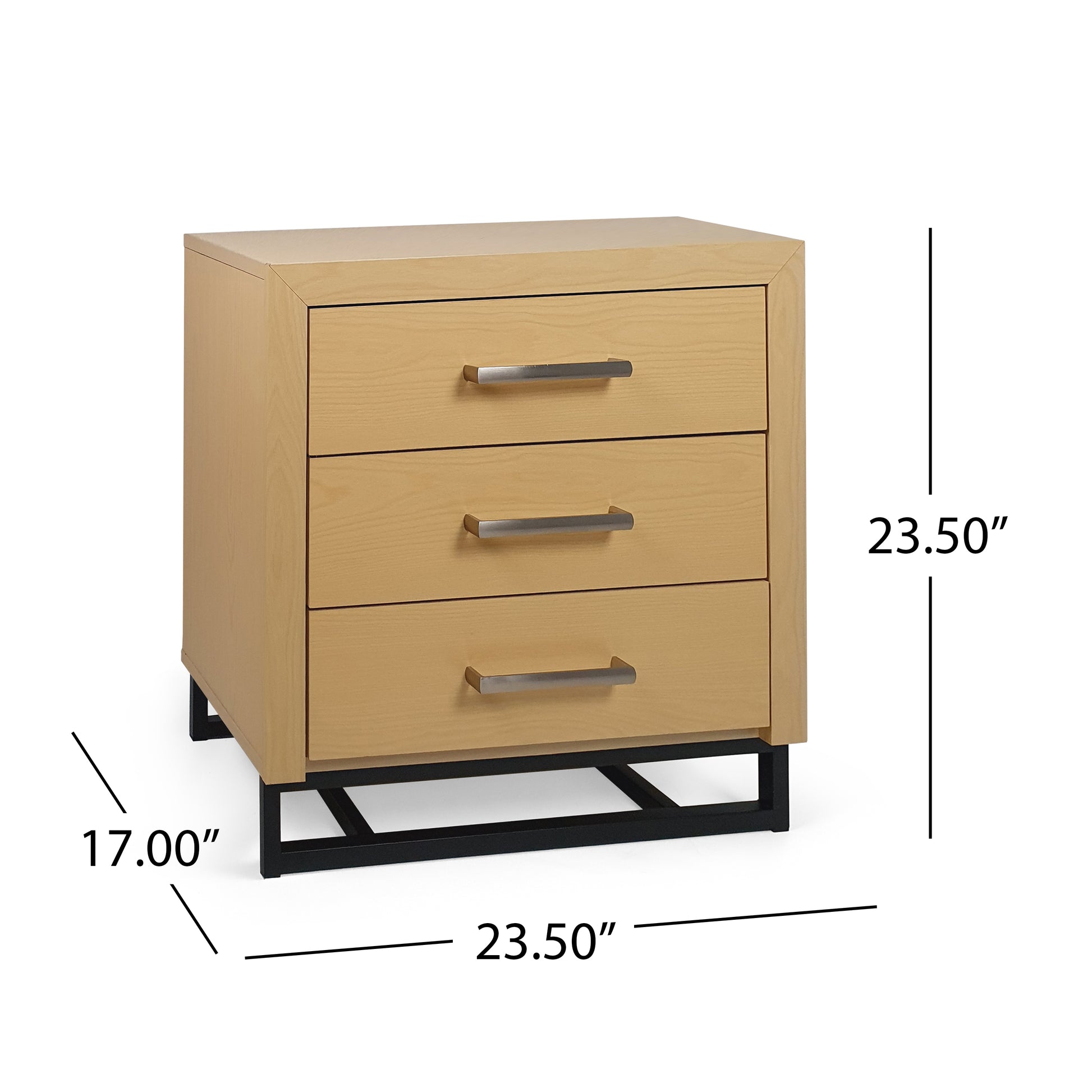 3 Drawer Chest Natural Mdf