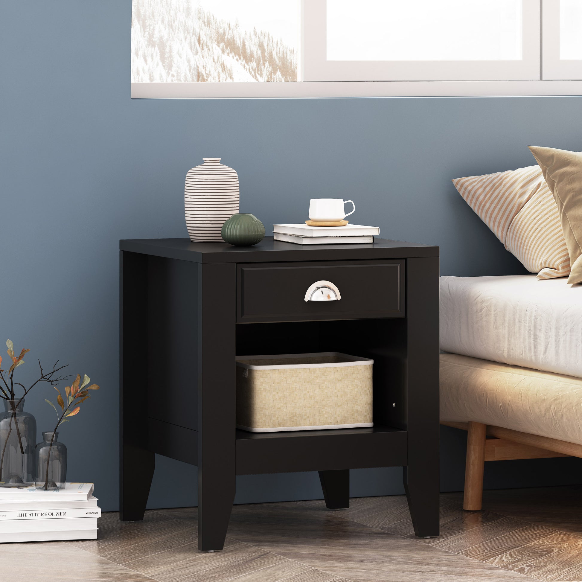 Side Table Black Mdf