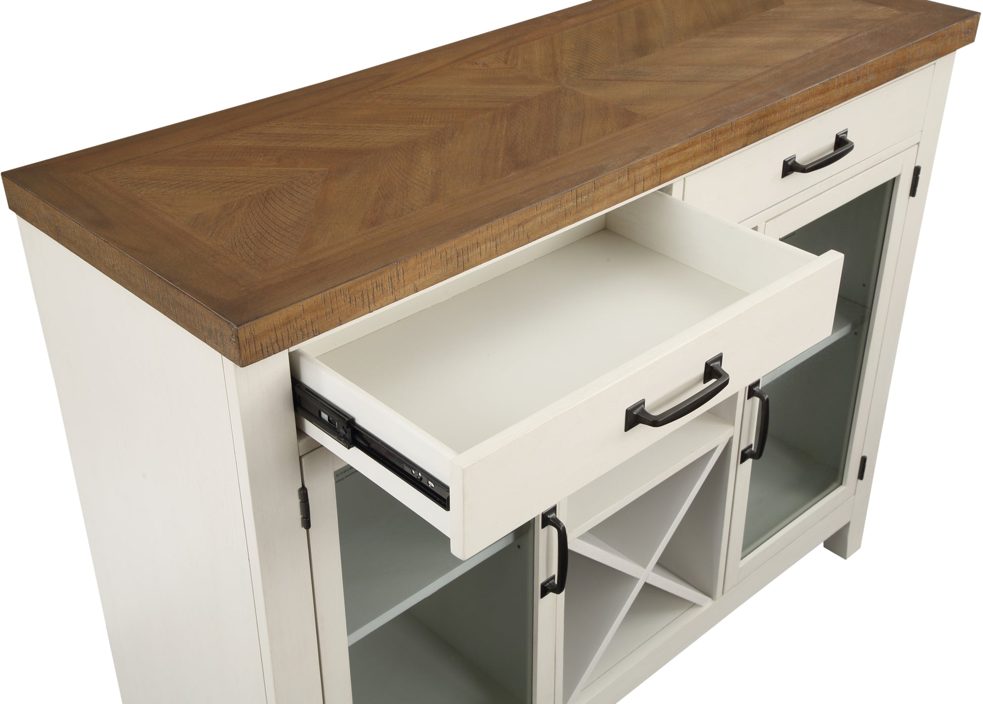 Hyland Server Brown - White Wood