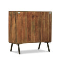 Wooden & Iron Sideboard Dark Brown Wood