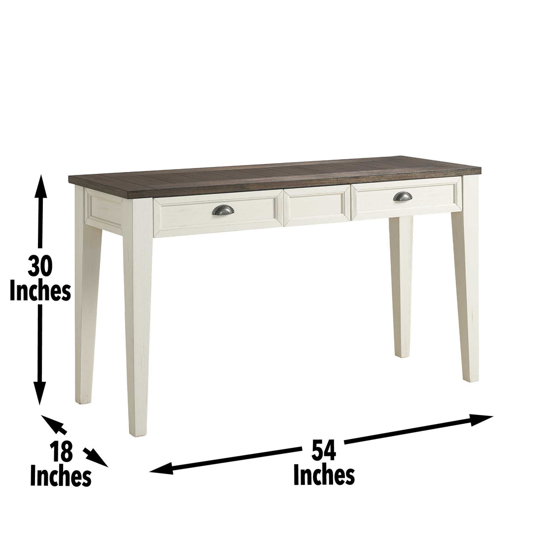 Cayla Sofa Table Dark Oak White Wood