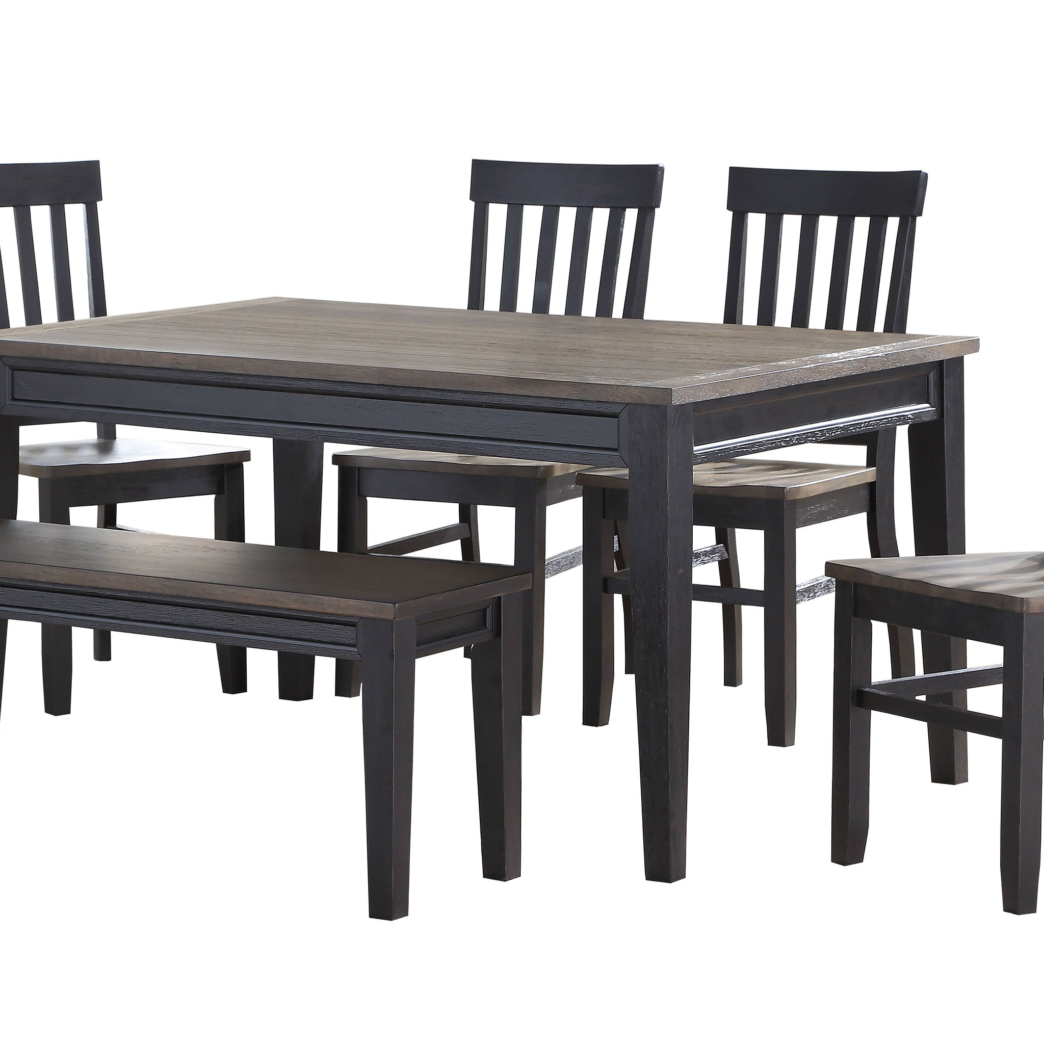 Raven 6 Piece Dining Set Dark Brown Dark Brown Wood