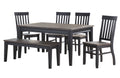 Raven 6 Piece Dining Set Dark Brown Dark Brown Wood