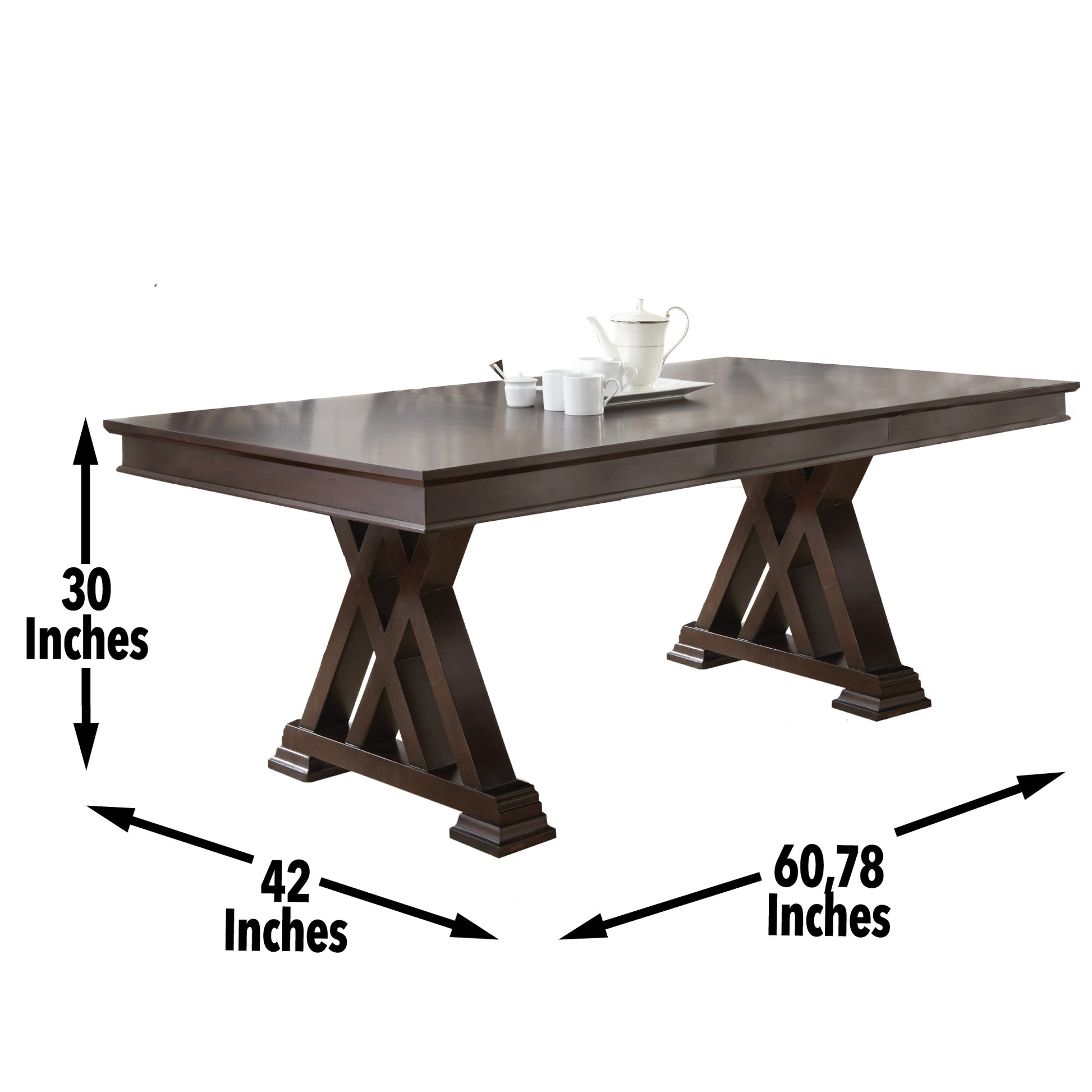 Adrian 7 Piece Dining Set Dark Brown Dark Brown Wood