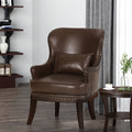 Accent Chair Dark Brown Pu