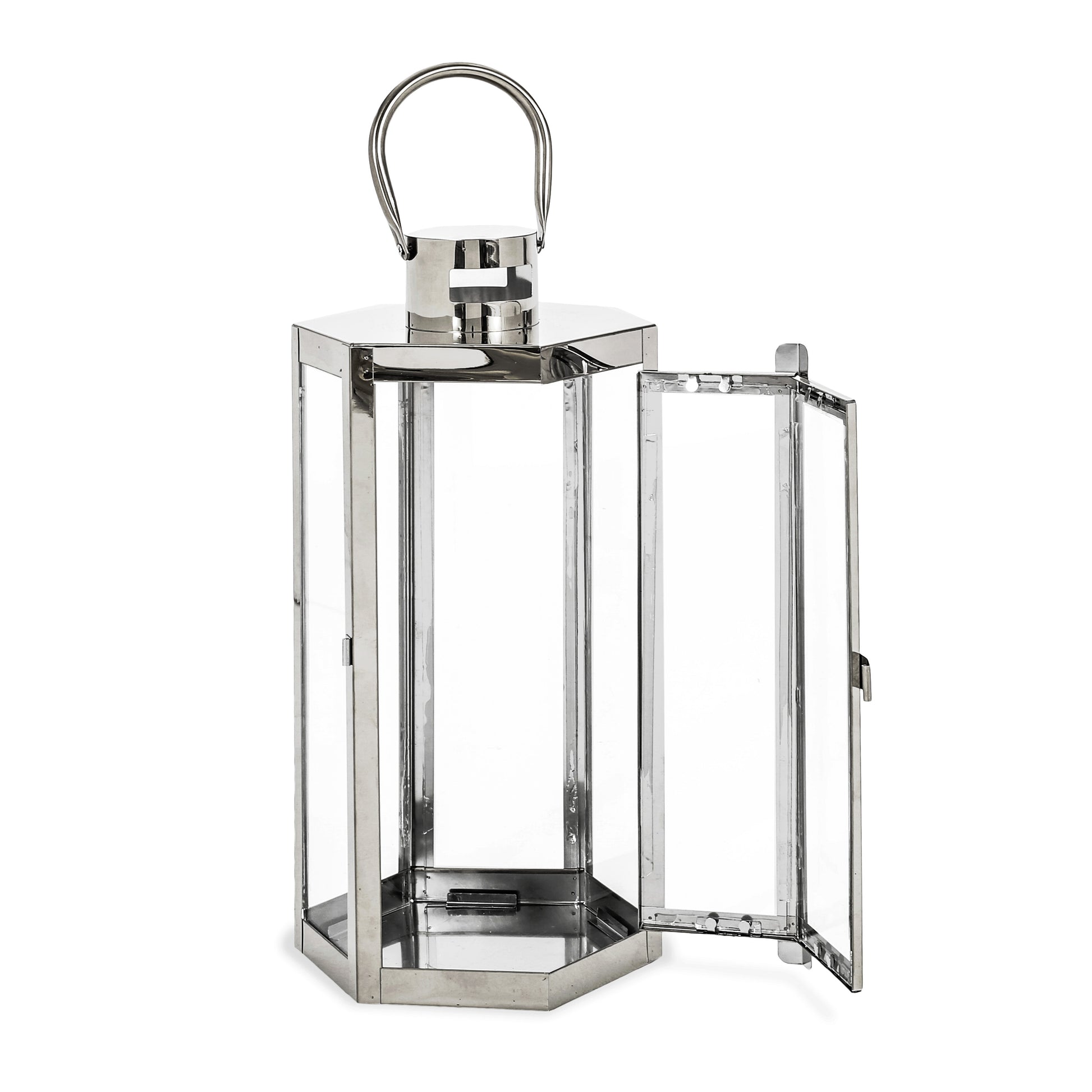 Frank 16"H Stainless Steel Lantern Silver Stainless Steel