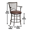 Bayview Swivel Counter Stool Dark Brown Dark Brown Wood