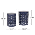 Metal S 2 End Table Navy Blue Iron