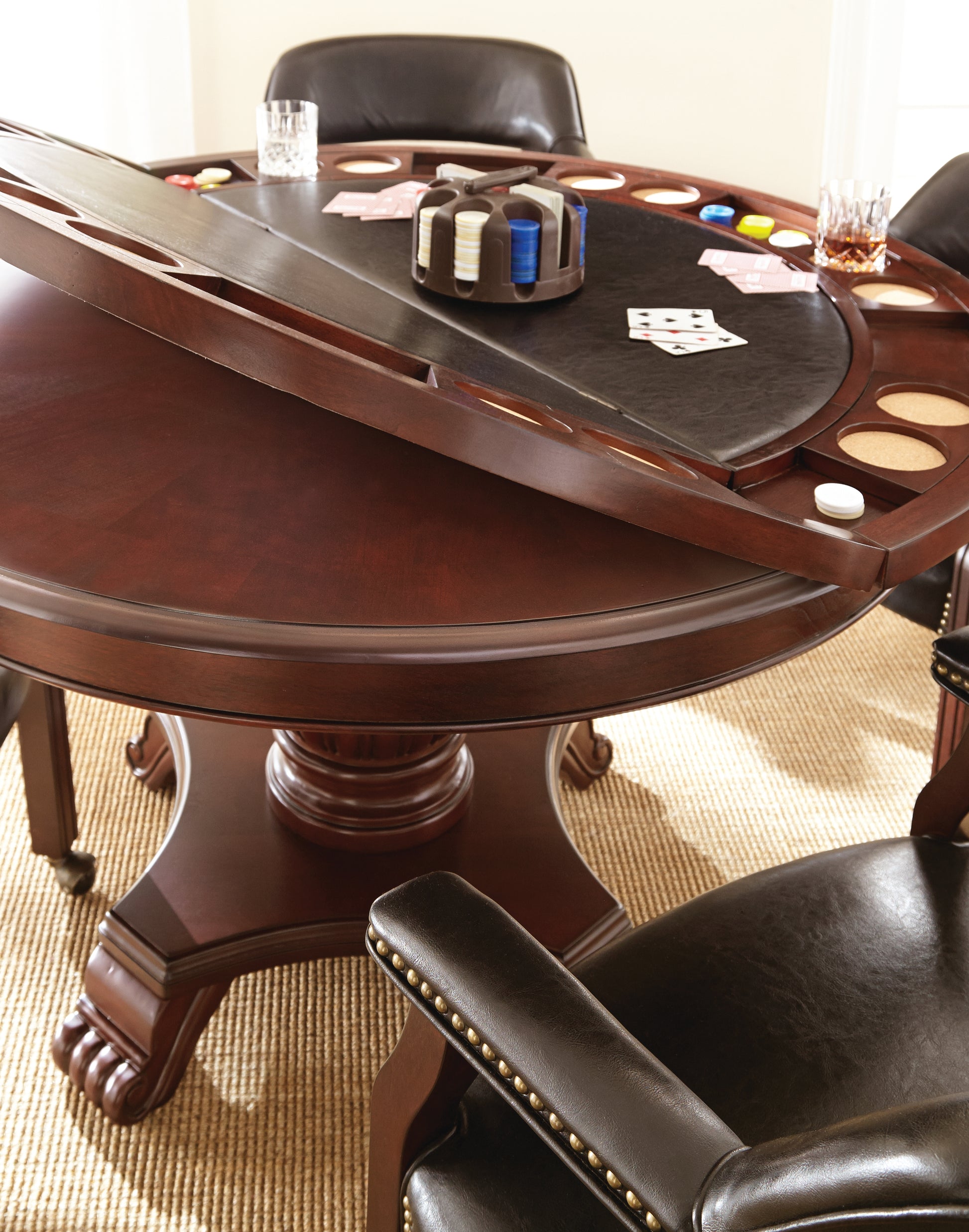 Tournament Dining And Game Table Dark Brown 39 Inches Or Less Wood